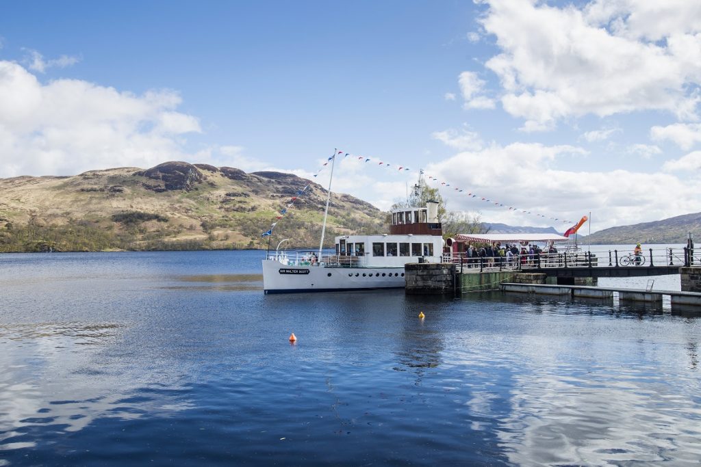 Steamship Sir Walter Scott at Stronachlachar – The Loch Katrine Experience